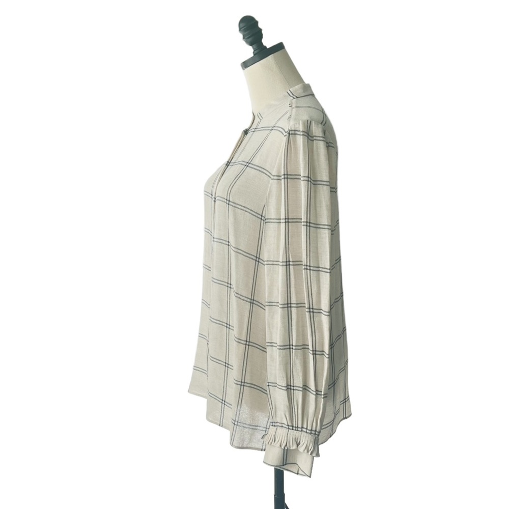 Kobi Halperin Catrina Windowpane Check Blouse | MEDIUM NWT - Picture 6 of 12